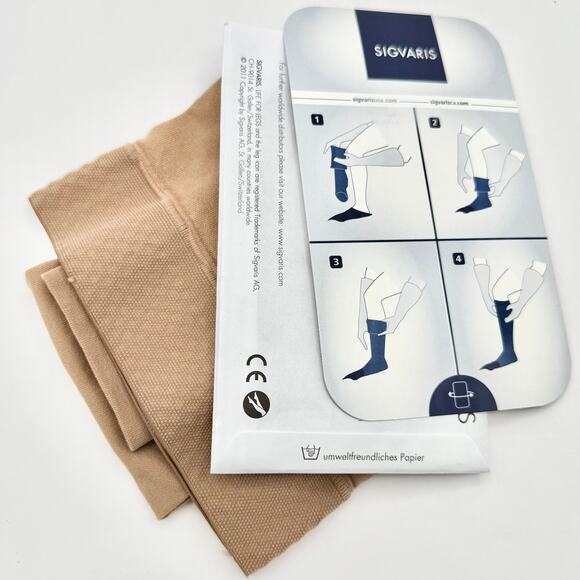 SINGLE Sigvaris Select Comfort 20-30 mmHg Thigh High ONE Stocking M/L Open Toe - Picture 2 of 6